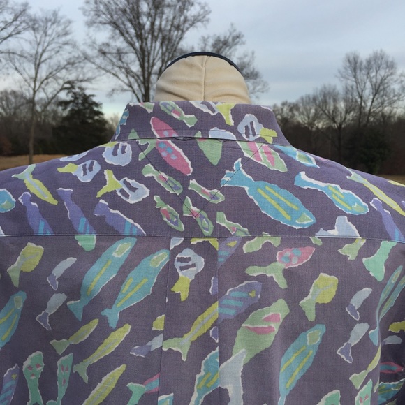 Vintage Tommy Hilfiger Psychedelic Fish Shirt Sz L - Picture 4 of 8